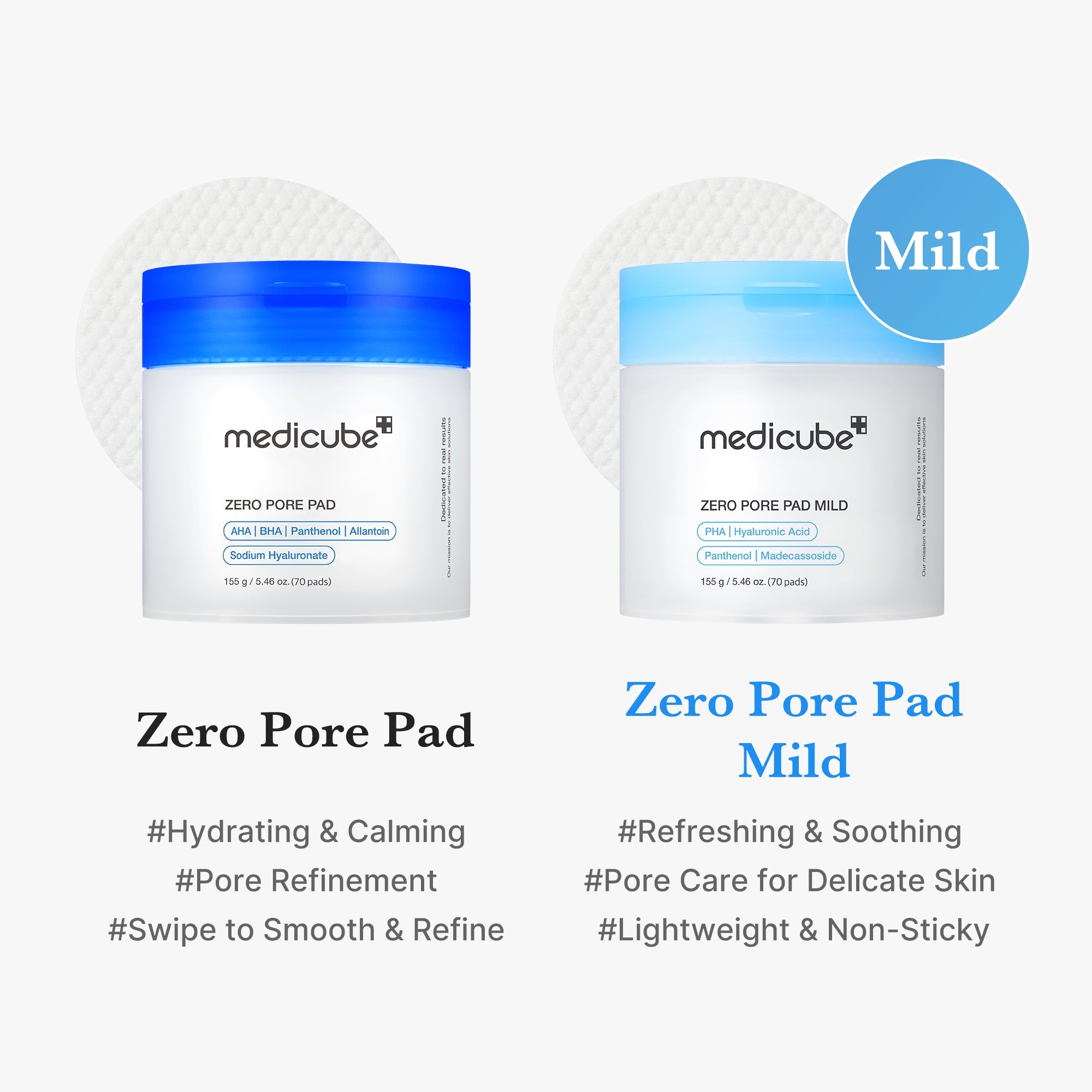 Zero Pore Madecassoside Pads (Mild) - medicube.us