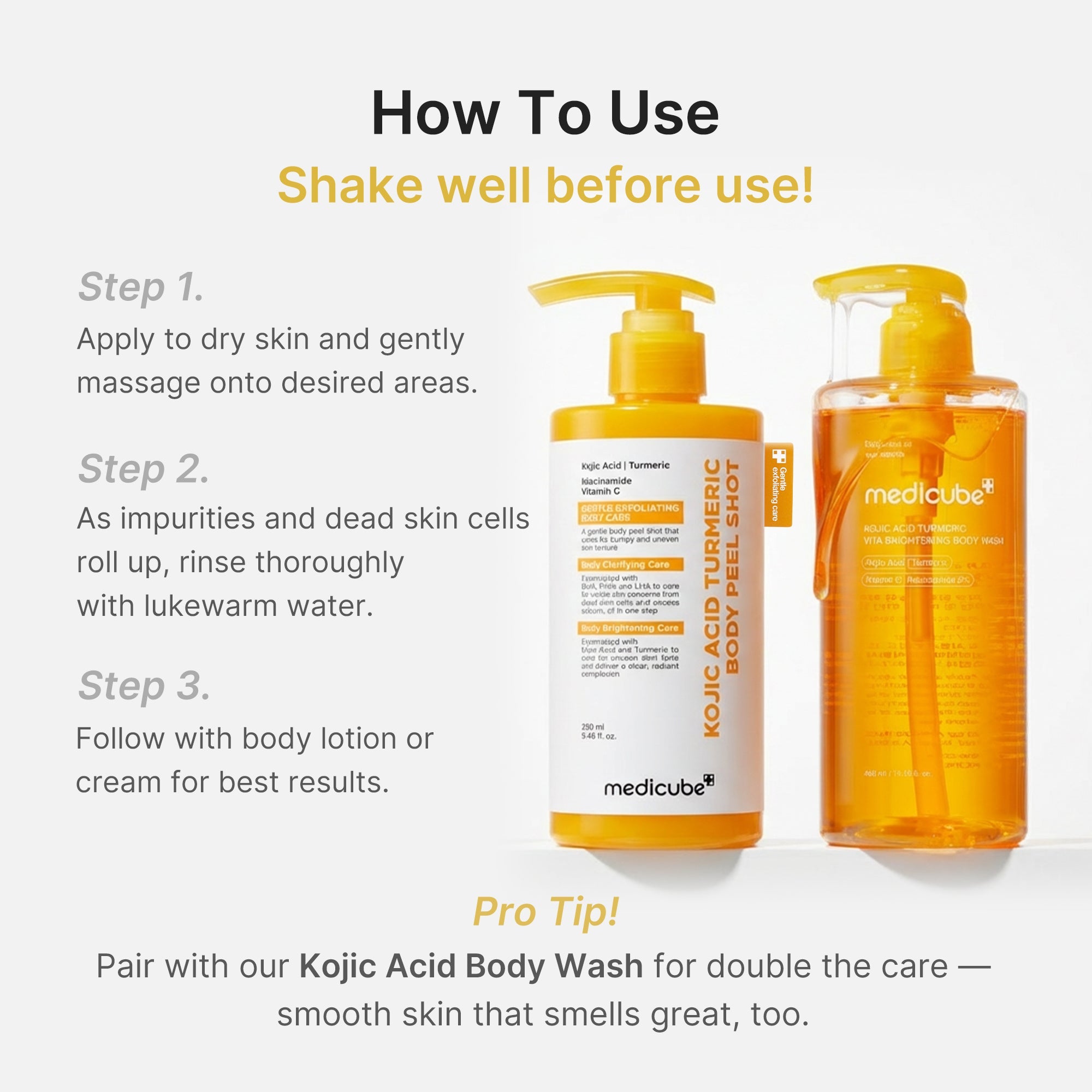 Kojic Acid Turmeric Body Peel Shot - medicube.us